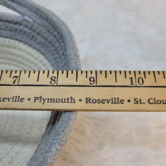 Grey and White Decorative Knit Basket - Picture 6 of 7
